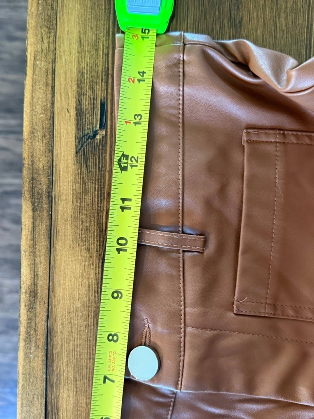 Emery Rose NWOT Faux Leather Wide Leg Pants - Cognac Brown - Picture 8 of 10